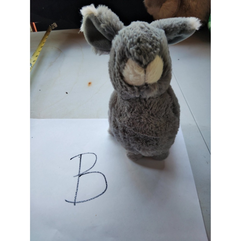 Walmart Bunny Rabbit Plush Stuffed Animal Gray White Ears Tail 8 Small Tush Tag